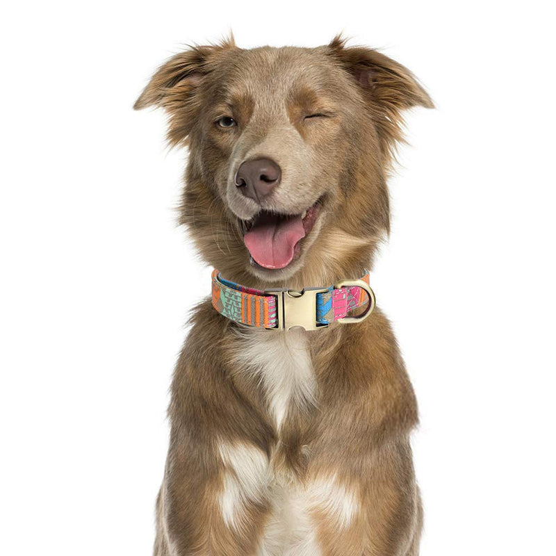 [Australia] - Anyifan Personalized Dog Collar Adjustable Dog Collar Metal Buckle Custom Pet Collar Boy and Girl Dog Phone Number Adjustable Medium (Neck: 11" - 16") Bronze Stripes 