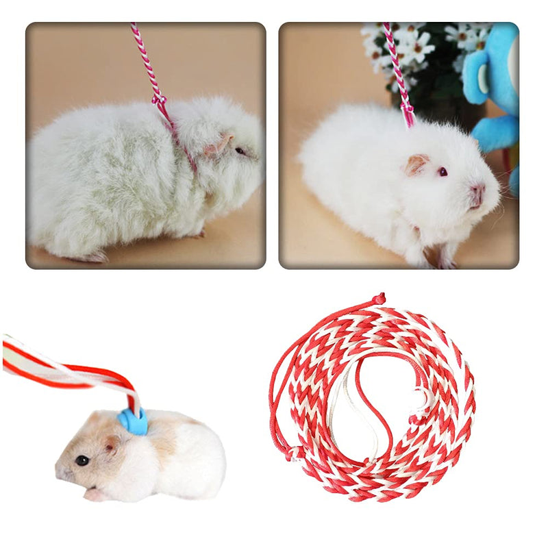 4 Pcs Hamster Harness Leash Adjustable Pet Nylon Lead Walking Rope Pet Traction Rope for Small Animals Bunny Hamsters - PawsPlanet Australia