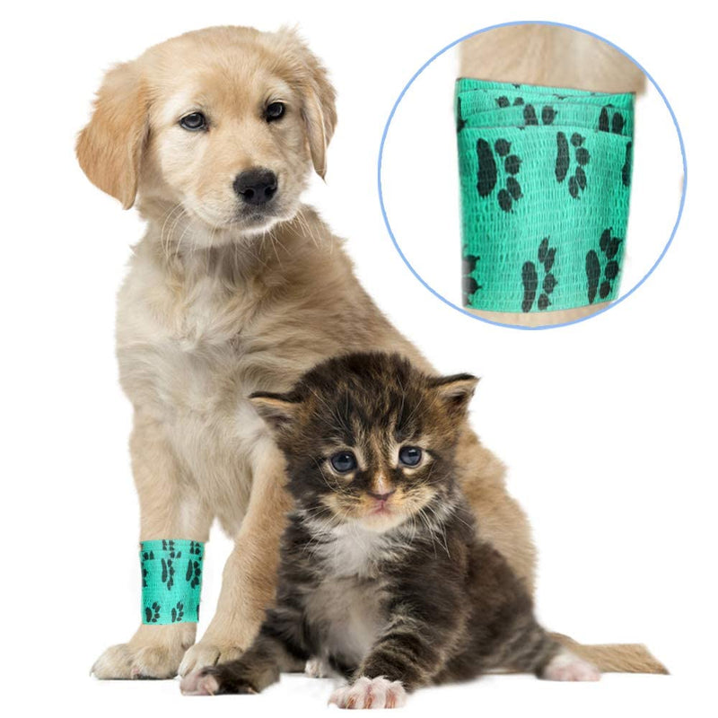 Heqishun 8 Rolls Self Adhesive Bandage for Dog, Bandage for Dogs Paws Legs Injury, Do not Stick to Fur, High Elastic and Breathable - PawsPlanet Australia