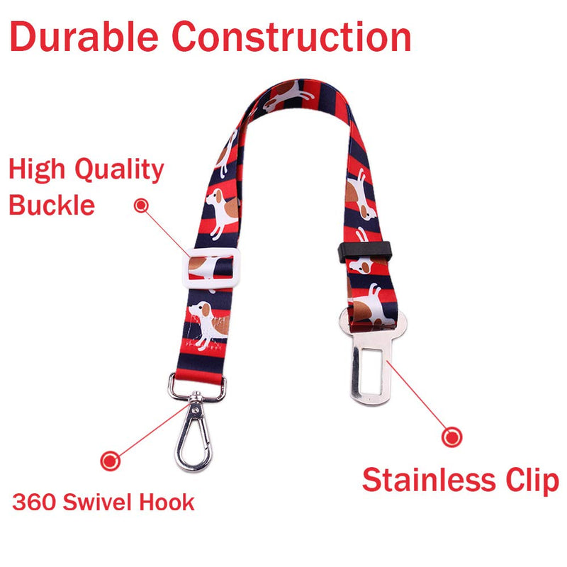 Dasing Dog Car Seat Belt Adjustable Safety for Dogs Cats Pets Plaid Dot Print Dog Harness Vehicle Seatbelt Pet Supplies Travel Clip Pet Dog Seat Belt Striped - PawsPlanet Australia