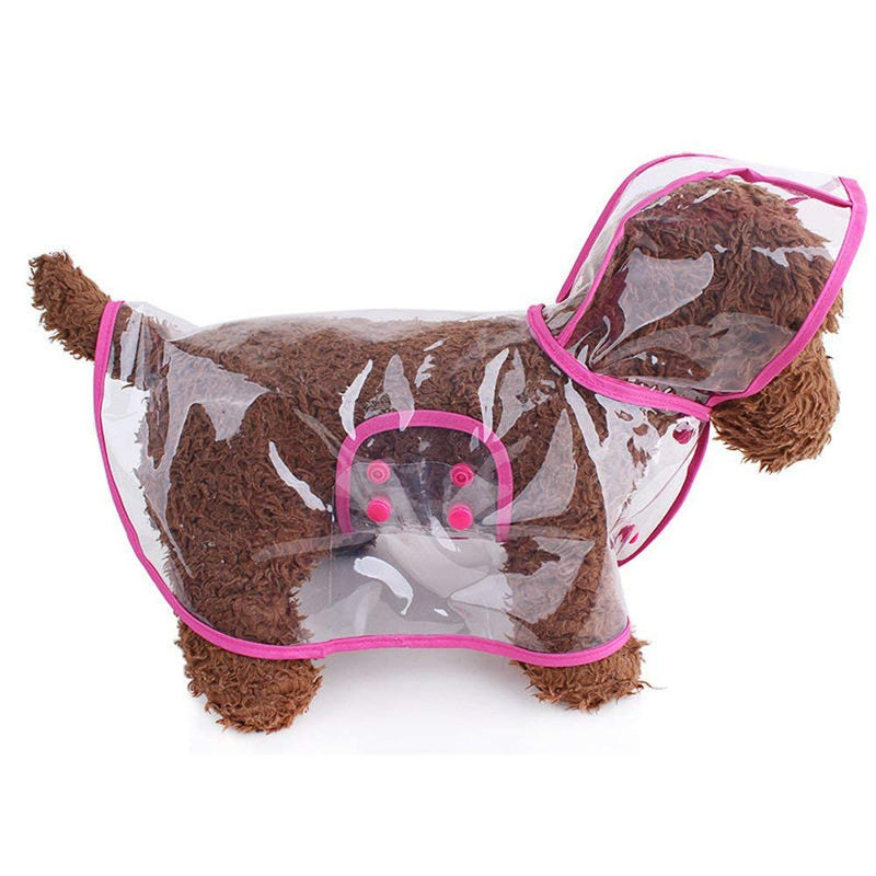 BBEART Pet Raincoat,Small Dog Waterproof Puppy Raincoat Coat Transparent Pet Dog Rainwear Clothes for Small Dogs/Cats(M, Pink) - PawsPlanet Australia