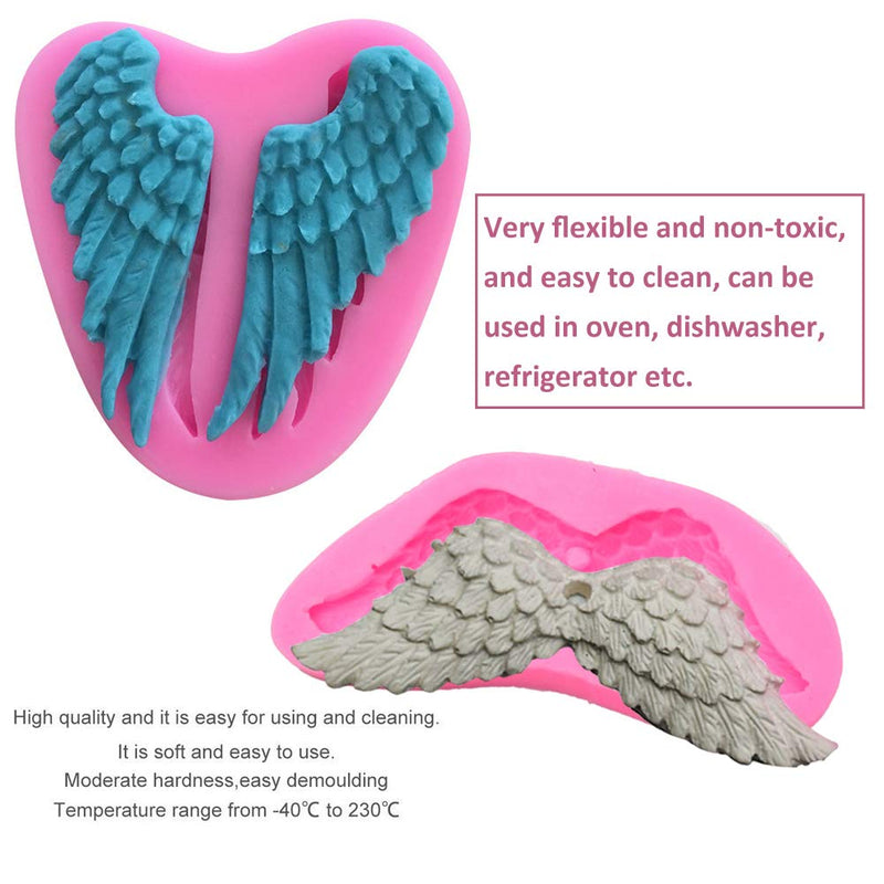 3 Pack Angel Wings Fondant Silicone Mold 3D Mini Wing Shaped DIY Cake Mold Cupcake Decoration Tool Wing C - PawsPlanet Australia