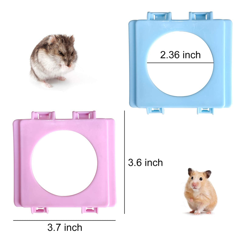 WishLotus Hamster Tubes with 2 Pipe Connection Plates, Adventure External Pipe Set Creative Transparent DIY Connection Tunnel Track to Expand Space Hamster Cage Accessories Hamster Toys Blue - PawsPlanet Australia