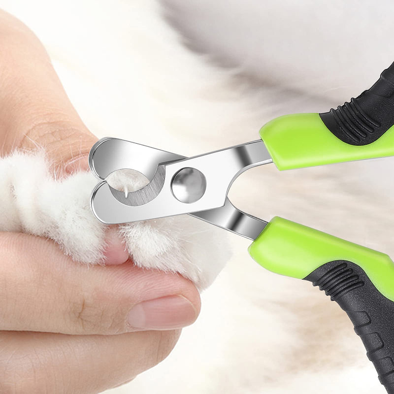TIESOME Pet Nail Clippers, Professional Pet Trimmer with Guard Bar and Safety Lock Dog Claw Trimmer for Dogs and Cats Paw Care (Green+Black) - PawsPlanet Australia