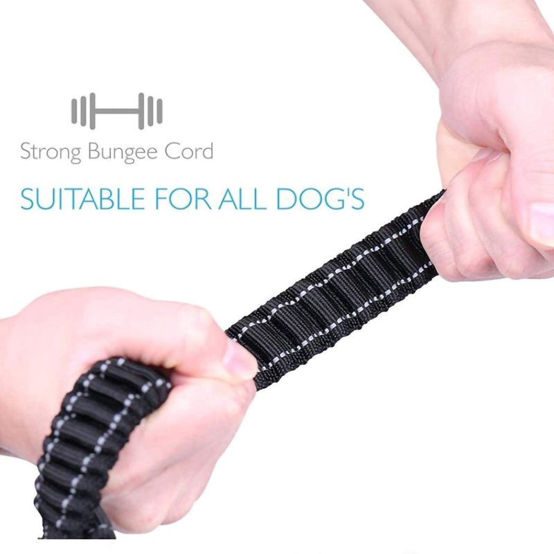 Coolder Dog Leash 4-5 FT Long - New Stronger Clip - Traffic Padded Two Handle - Heavy Duty - Double Handles Lead - Safety Buckle for Control Safety Training - Leashes for Large Dogs or Medium Dogs Black - PawsPlanet Australia