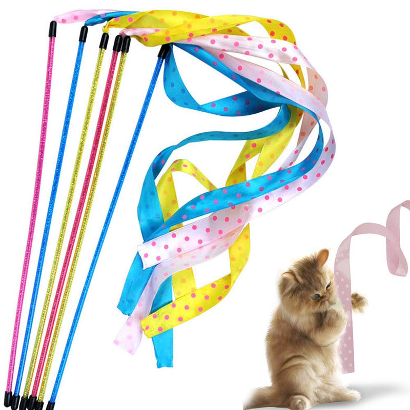 Cat Teaser Wands Interactive Cat Toys Cat Wands with Sound Paper Tassels for Cat Kitten Having Fun Exerciser Playing 8 Pack - PawsPlanet Australia