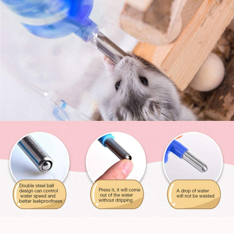 HEEPDD Hamster Water Bottle, 80ml No Drip Plastic Hanging Water Drinking Dispenser for Hedgehog Rabbit Squirrels Gerbils Guinea Pig Dwarf Chinchilla(Blue) Blue - PawsPlanet Australia