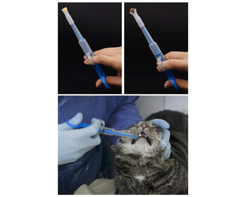 ds. distinctive style Plastic Pet Pill Tablet Feeder Durable Injector Syringes Medical Feeding Tool with Soft Tip for Cats Dogs (Blue) - PawsPlanet Australia