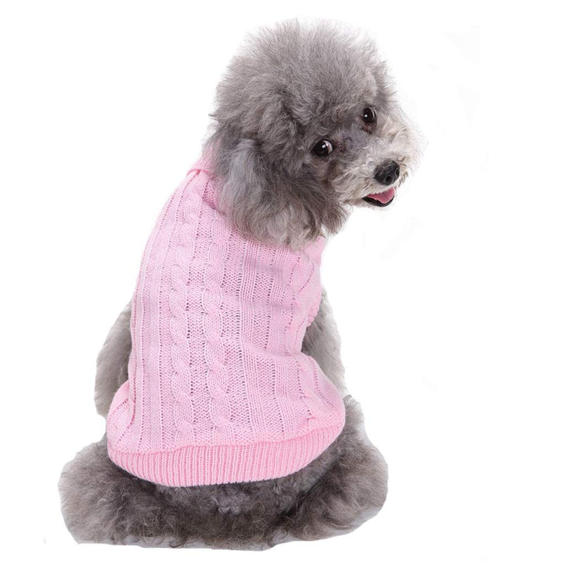 [Australia] - CHBORCHICEN Small Dog Sweaters Knitted Pet Cat Sweater Warm Dog Sweatshirt Dog Winter Clothes Kitten Puppy Sweater X-Small Pink 