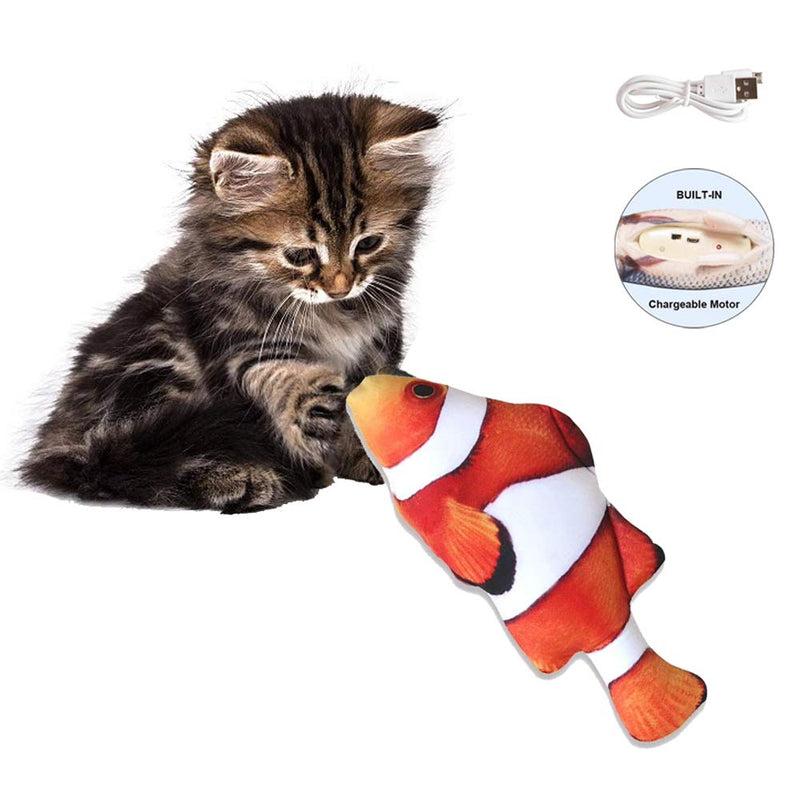 bubblestar 2PCS Flopping Fish Toy Plush Simulation Electric Doll Fish Automatic Flopping USB Rechargeable Cat Fish Toy Funny Interactive Pets Chew Bite Supplies for Cat Kitty Kitten Small Dogs C - PawsPlanet Australia