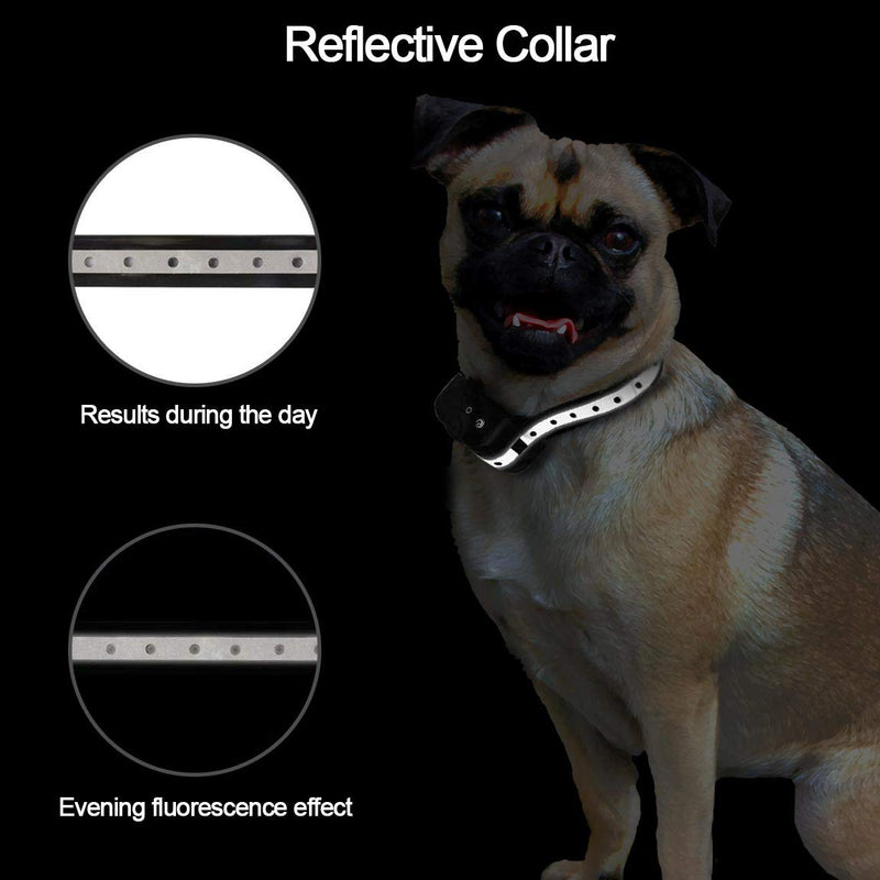 [Australia] - Luhuanx Dog Training Collar with Remote Reflective Collar Strap 1450ft Dog Shock Collar Beep Vibration Shock Modes for Small Medium Large Dogs Dog Collars White/Black 