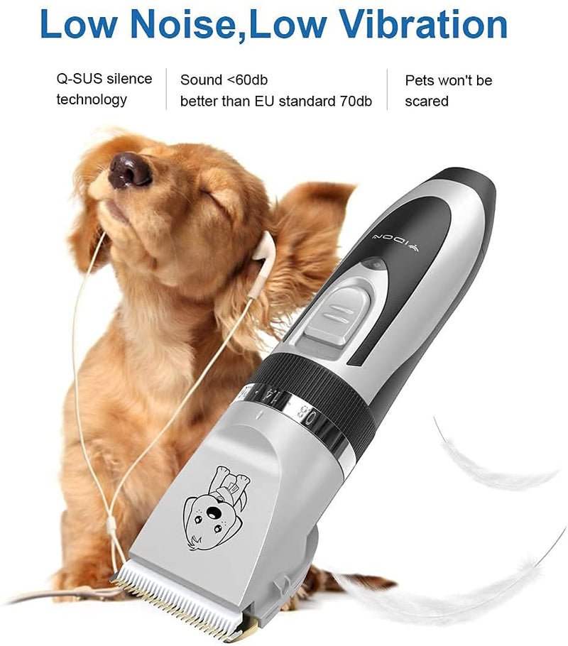 YIDON Dog Clippers,Professional Electric Dog Grooming Kit,Low Noise Cat Hair Trimmers,Upgraded Cordless Clippers Set with 4 Combs+Prof Accessories,Best Rechargeable Shaver Tool for Dogs Cats Pets - PawsPlanet Australia
