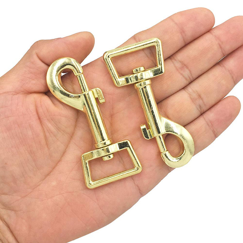 [Australia] - 10 Pcs Heavy Duty 2.95"x0.98" Square Eye Nickel Plated Swivel Snap Hooks pet Buckle Trigger Clip Clasp Dog Horse Lead Keychain (Gold) Gold 