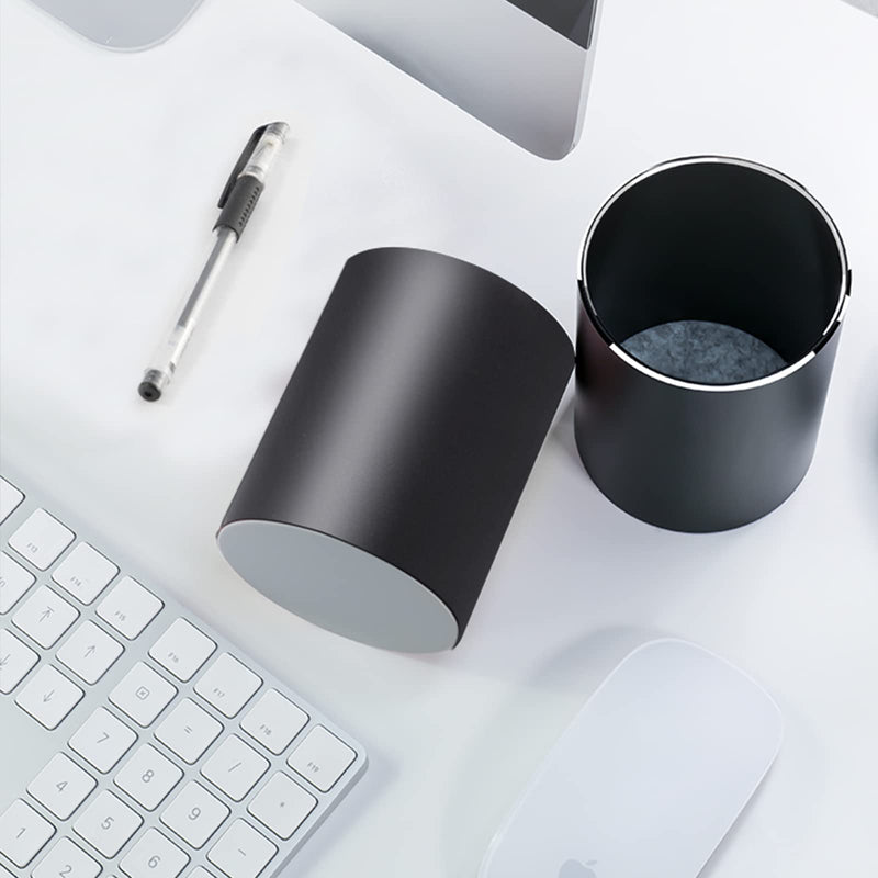 Metal Round Pen Holder Desk, Pen Holder, Metal Round Pen Box Fountain Pen Brush Holder Organizer Storage Box for Office, School, and Household, 8x10 cm, Black - PawsPlanet Australia