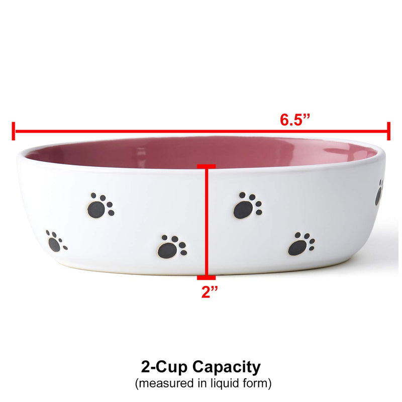 [Australia] - Pet Rageous Silly Kitty, Oval Bowl, White/Pink, 2 cups 