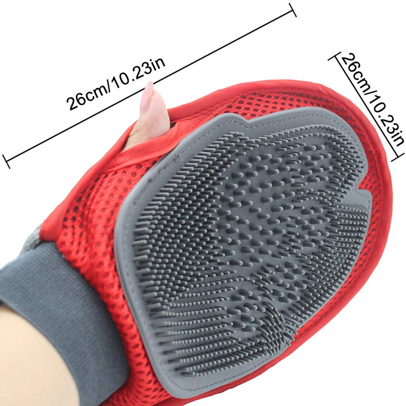 Tomicy Double-sided pet grooming glove Gentle Deshedding Brush Glove-Efficient Pet Hair Remover Mitt, animal hair remover, furniture sofa, dog cat - PawsPlanet Australia