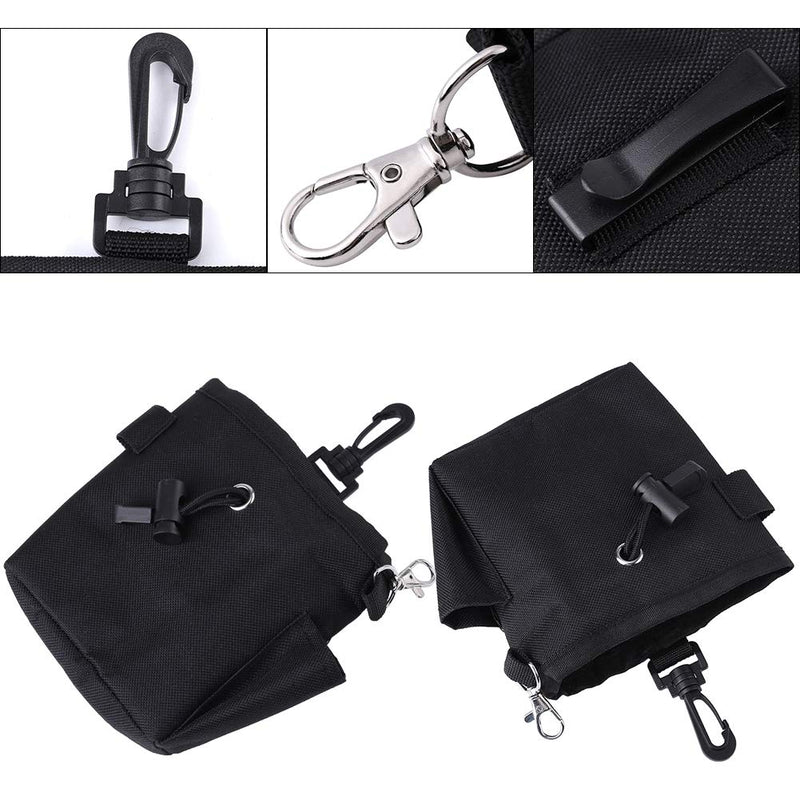 [Australia] - Pssopp Pet Treat Bag Dog Obedience Training Waist Pouch Pet Reward Drawstring Closure Pouch Bait Bag Dog Treat Carrier Holder Food Snack Small Items Storage Bags Black 