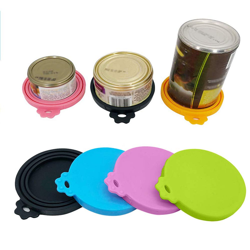 IVIA PET Food Can Lids, Universal BPA Free Silicone Can Lids Covers for Dog and Cat Food, One Can Cap Fit Most Standard Size Canned Dog Cat Food（6 Pack Multicolor - PawsPlanet Australia