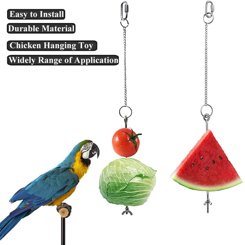 ASOCEA 2 Pack Bird Food Holder Pet Parrot Treat Skewer Chicken Vegetable Fruit Hanging Feeder Toy Foraging Hanging Food Feed Tool for Hens Birds Small Animals - PawsPlanet Australia