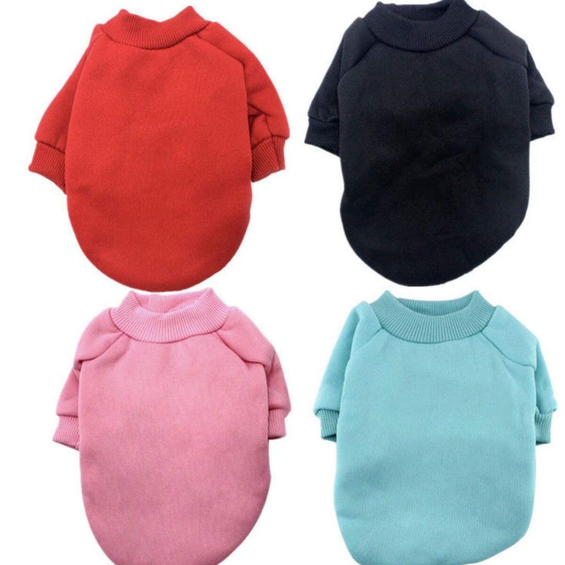 [Australia] - GJDLLC Small Puppy - Cat - Very Small Dog - Basic Sweatshirt XS, S, Medium, Large, XL, or XXL - Black, Red, Blue, or Pink S (Back 9.5 IN/Chest 11 IN/ Neck 5 IN) 