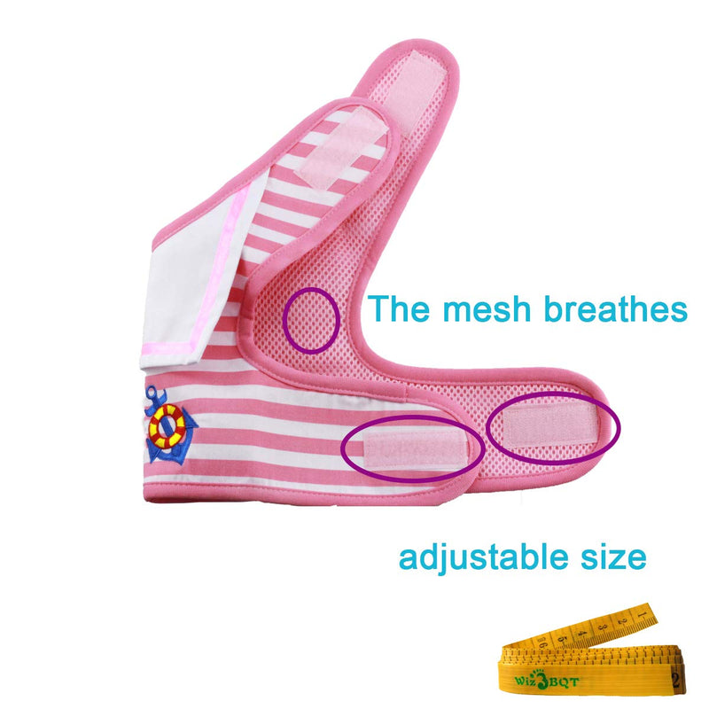 [Australia] - Wiz BBQT Dog Cat Puppy Pet Vest Harness and Leash Set for Walking Party Pink and White Navy Striped Sailor Anchor Style Large 