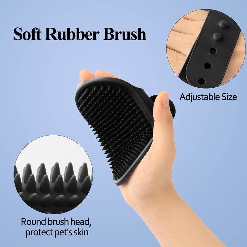 PHINGEER Long Hair Dog Grooming Brush 3pc Set- Dog Deshedding Grooming Comb, Pet Washing Rubber Brush, Tear Stain Remover Comb - PawsPlanet Australia