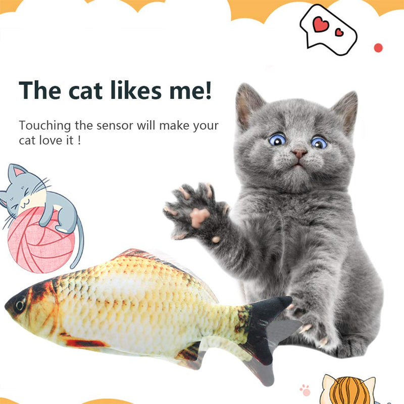 [Australia] - HLovebuy Catnip Fish Toys, Realistic Plush Simulation Electric Doll Fish,Cat Wagging Fish Realistic Plush Toy, Simulation Catnip Soft Interactive Chewing Toy for Cat/Kitty/Kitten A and B 2 Pack 