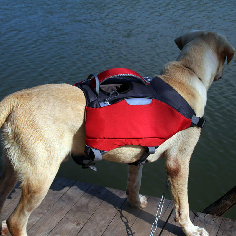 Lifeunion Adjustable Dog Backpack Life Jacket Outdoor Waterproof Hiking Camping Dog Saddle Bag Pack for Medium Large Dogs - PawsPlanet Australia