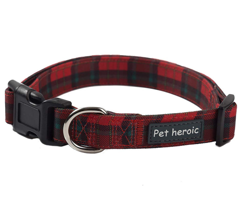 Pet Heroic Pet Dog Cat Collar with Grid Bow tie, Adjustable Plaid Pet Dogs Cats Comfortable Durable Bowtie Collars for Small Medium Large Dogs Cats in 3 Styles Red-grid S - PawsPlanet Australia