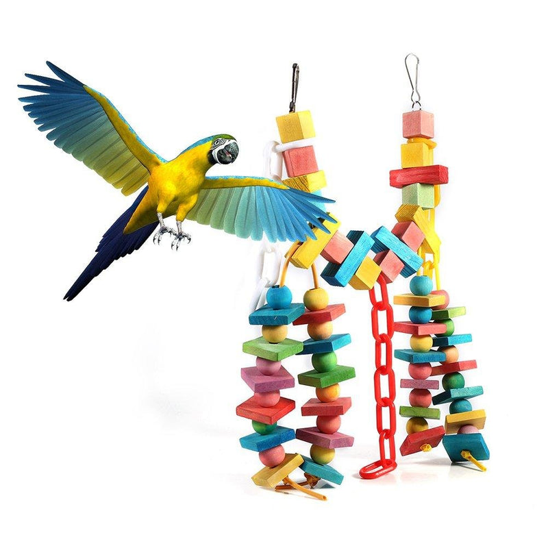 Yosoo Wooden Parrot Chew Toy Pet Birds Cage Bite Toy Birds Hanging Swing Scratcher Perch - PawsPlanet Australia