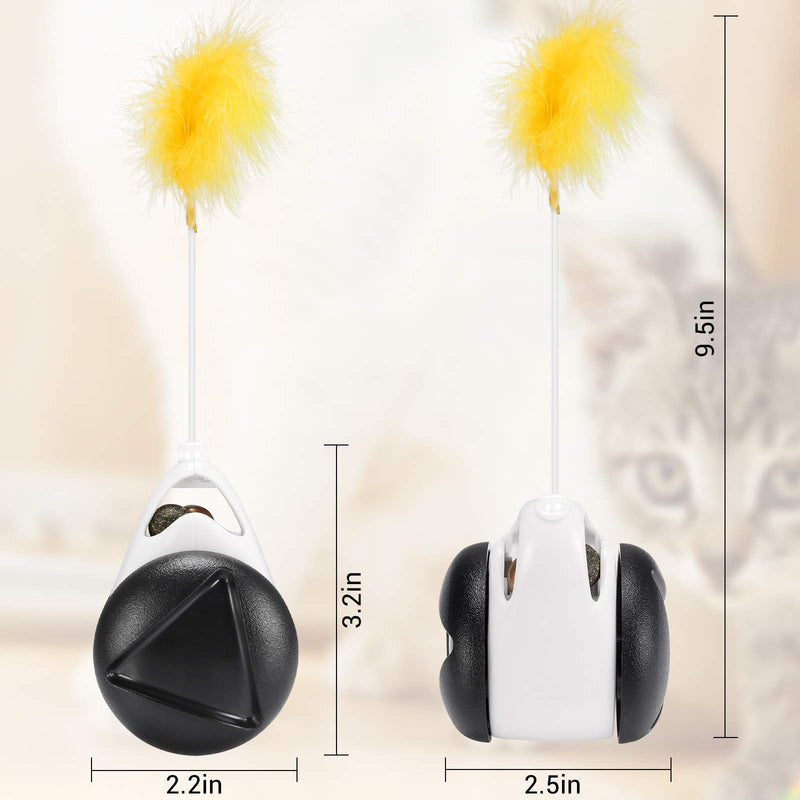 [Australia] - DXCEL Cat Toys for Indoor Cats, Interactive Cat Toy Balance Swing Car Cat Chase Toys with Feather and Catnip for Cats Entertainment Hunting Exercise, Bells Included 