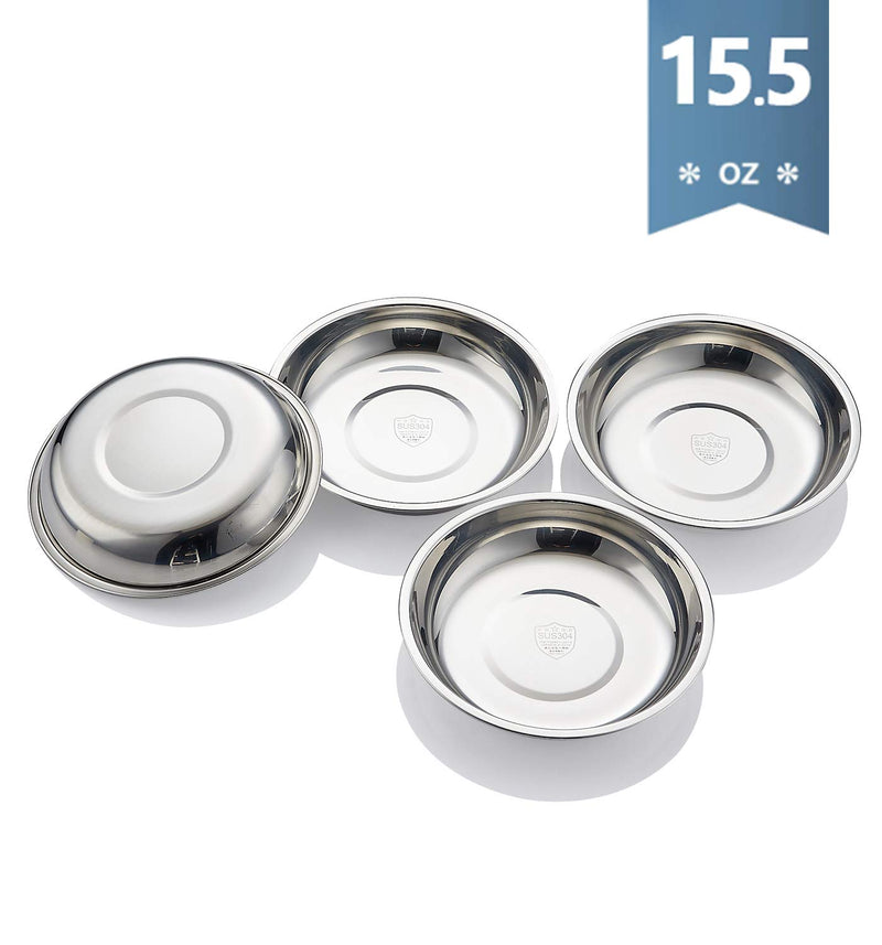 VENTION Stainless Steel Whisker Relief Cat Food Bowl, Shallow Metal Cat Bowls Set, 15 Oz Replacement Pet Cat Feeding Dishes for Raised/Elevated Stands, Work for Dog Plate, Dishwasher Safe, Set of 4 425.2 g (Pack of 4) - PawsPlanet Australia