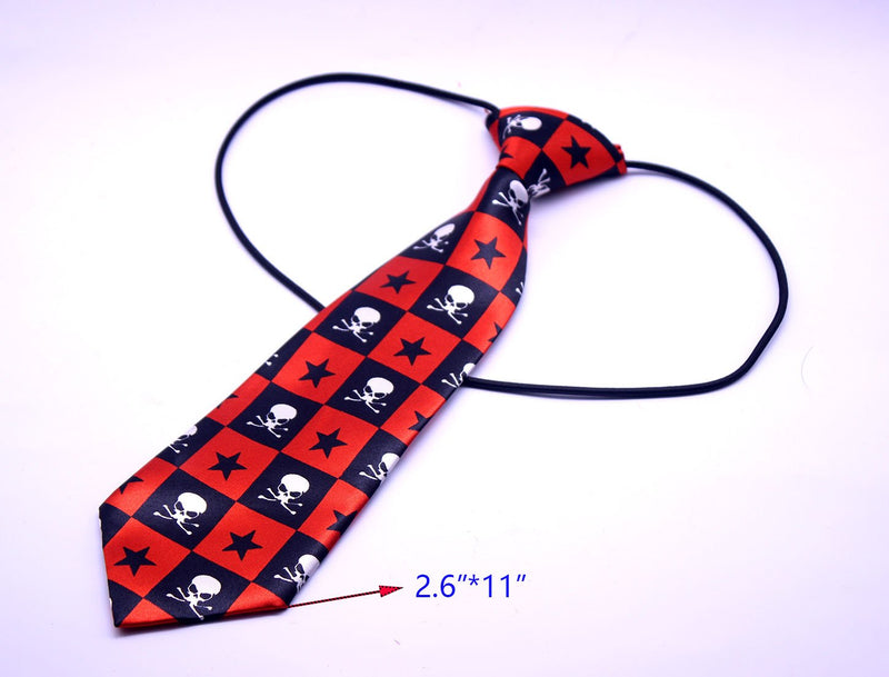 [Australia] - yagopet 10pcs/Pack Big Ties Halloween Large Dog Ties Skulls Dog Large Neckties 22inches Bow Ties Cat Dog Ties for Halloween Festival Dog Collar Dog Grooming Accessories 