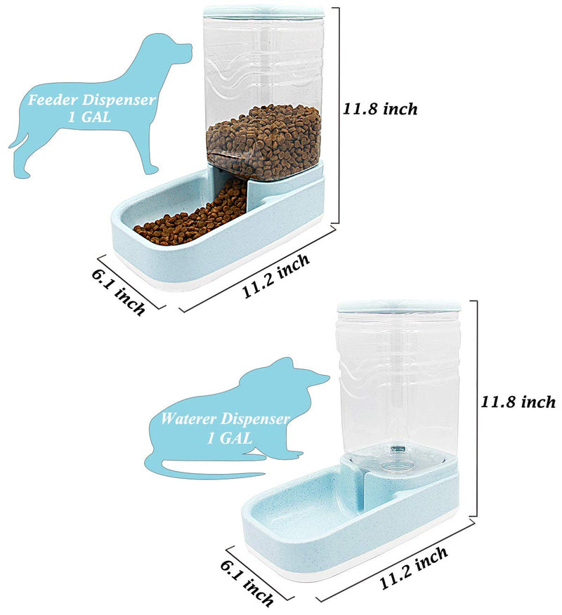 Pet Water Feeder Dispenser, Automatic Pet Waterer,Dog Cat Water Food Combo,Pet Water Dispenser Station,Automatic Gravity Water Drinking Fountain Bottle Bowl Dish Stand 1 Gal (3.8L Feeder Foundation) 3.8L feeder foundation - PawsPlanet Australia