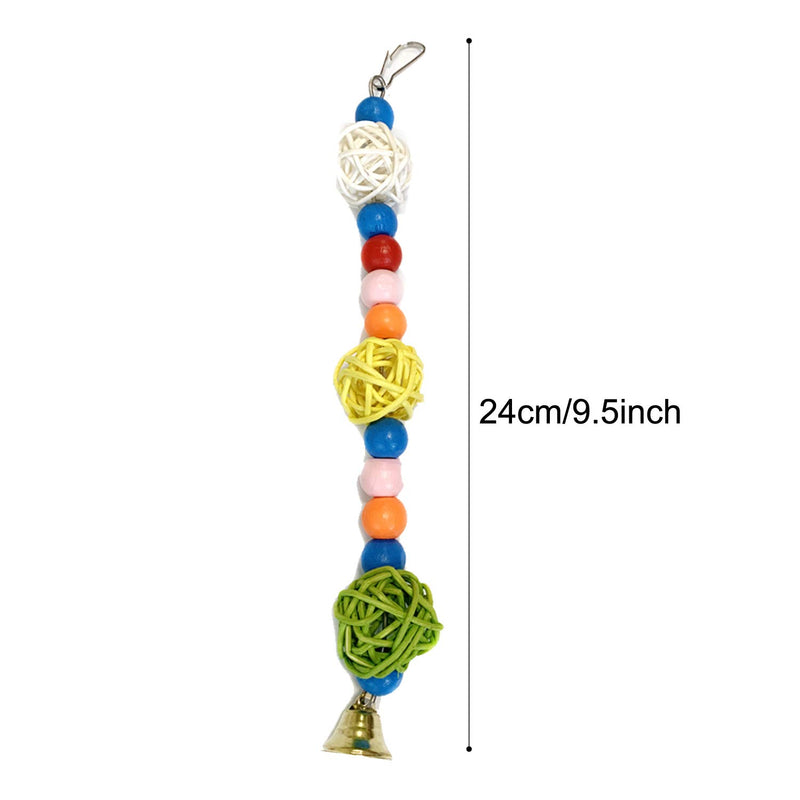 PietyPet Bird Parrot Toys for Cages, Birdcage Stands with Wooden Ladder, Colorful Chewing Hanging Swing Pet Bird Toy with Bells, Rope Perch for Small and Medium Birds, 6pcs - PawsPlanet Australia