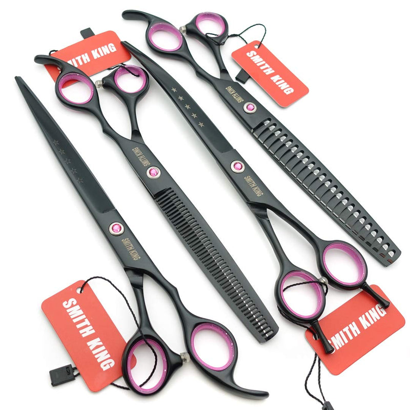 8.0 inches Professional Dog Grooming Scissors Set Straight & thinning & Curved & chunkers 4pcs in 1 Set (with Comb) - PawsPlanet Australia