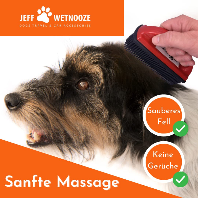 Jeff Wetnooze Silicone Brush Red, Lint Brush and Pet Hair Remover for Upholstery, Car Seats, Carpets and Clothing Plus Grooming (Red) - PawsPlanet Australia