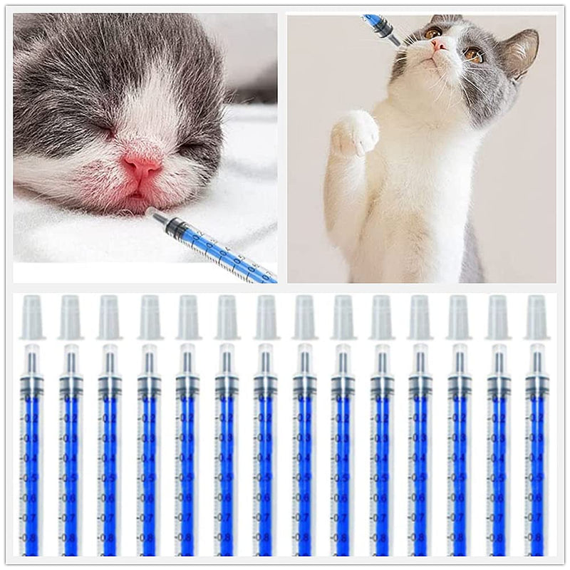 36 Pack 1ml Plastic Syringes,Pet Medicine Syringe,for Small Pets Feeding and Essential Oil Separator with Luer Slip Tip and Caps(No Needle) - PawsPlanet Australia