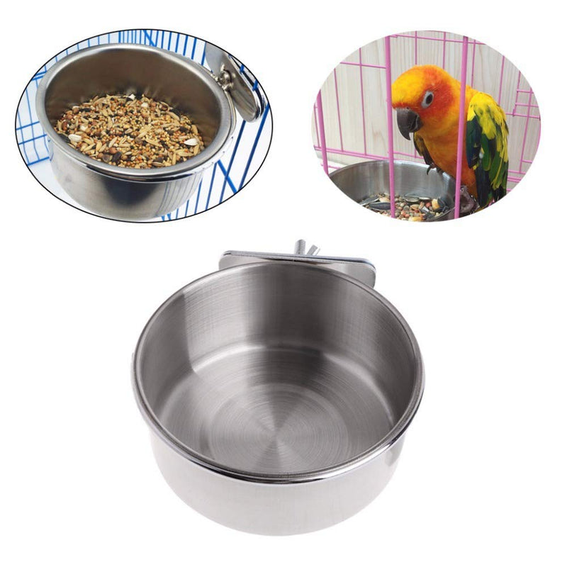 Old Tjikko Pet Feeder Water,10oz 20oz 30oz Bird Hamster Small Animal Cup with Holder,Stainless Steel Cage Coop Hook Cup for Small Animal Cage Bowl 1pc-20oz Stainless Steel Bowl - PawsPlanet Australia