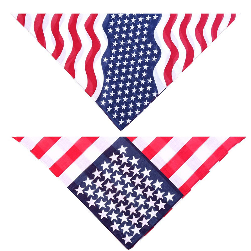 [Australia] - KZHAREEN American Flag Dog Bandana Triangle Bibs Scarf Accessories Collar with Bow Tie for Dogs Pets Animals 
