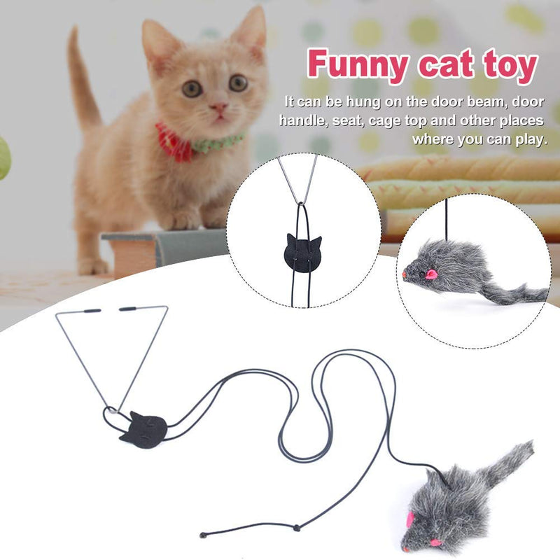 A-Door-Able Cat Toy, Teaser and Exerciser for Cat Door Hanging Pet Toy Living Room Pet Cat Mouse Toy Easy Install Flutter Teaser Cage Window Sear Multifunction Hanging Kitten Toys Grey - PawsPlanet Australia