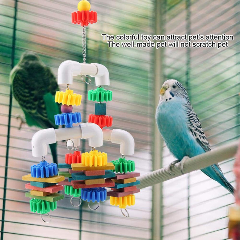 Colorful Wooden Parrot Pet Biting Tube Toy Durable Abrasion-resistant Birds Cage Hang Chewing Toys - PawsPlanet Australia