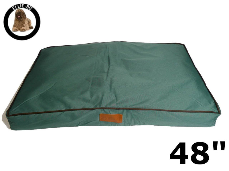Ellie-Bo 117 x 75 x 10 cms XXL Replacement Waterproof Dog Bed Cover in green with Brown Piping - PawsPlanet Australia