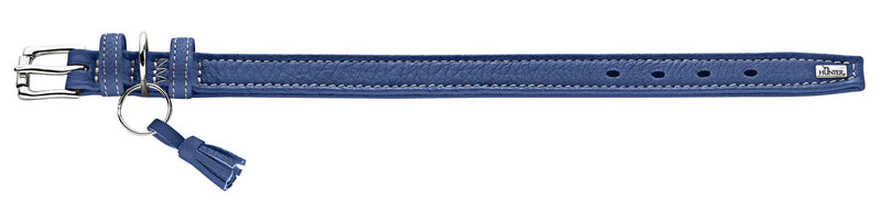 Hunter HT63304 Cannes Leather Collar, One Size blue - PawsPlanet Australia