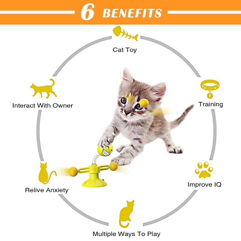 None/Brand Yisika Interactive Cat Toys Ball,Cat Chase Toys 360 Degree Self Rotating Ball Pet Toy for Cats Entertainment Hunting Exercise y - PawsPlanet Australia