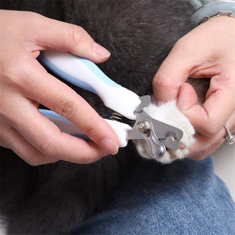 Thstheaven Pet Grooming Brush & Nail Clippers Trimmers - Double Sided Shedding and Dematting Undercoat Rake Comb for Dogs and Cats - Safe Dematting Comb for Easy Mats & Tangles Removing Blue - PawsPlanet Australia