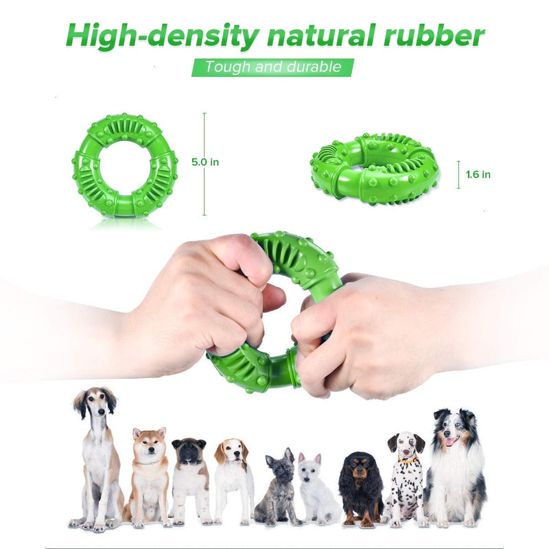Feeko Dog Toys for Aggressive Chewers Large Breed, Non-Toxic Natural Rubber Long Lasting Indestructible Dog Toys, Durable Puppy Chew Toy for Medium Large Dogs - Fun to Chew, Chase and Fetch (Green) Green - PawsPlanet Australia