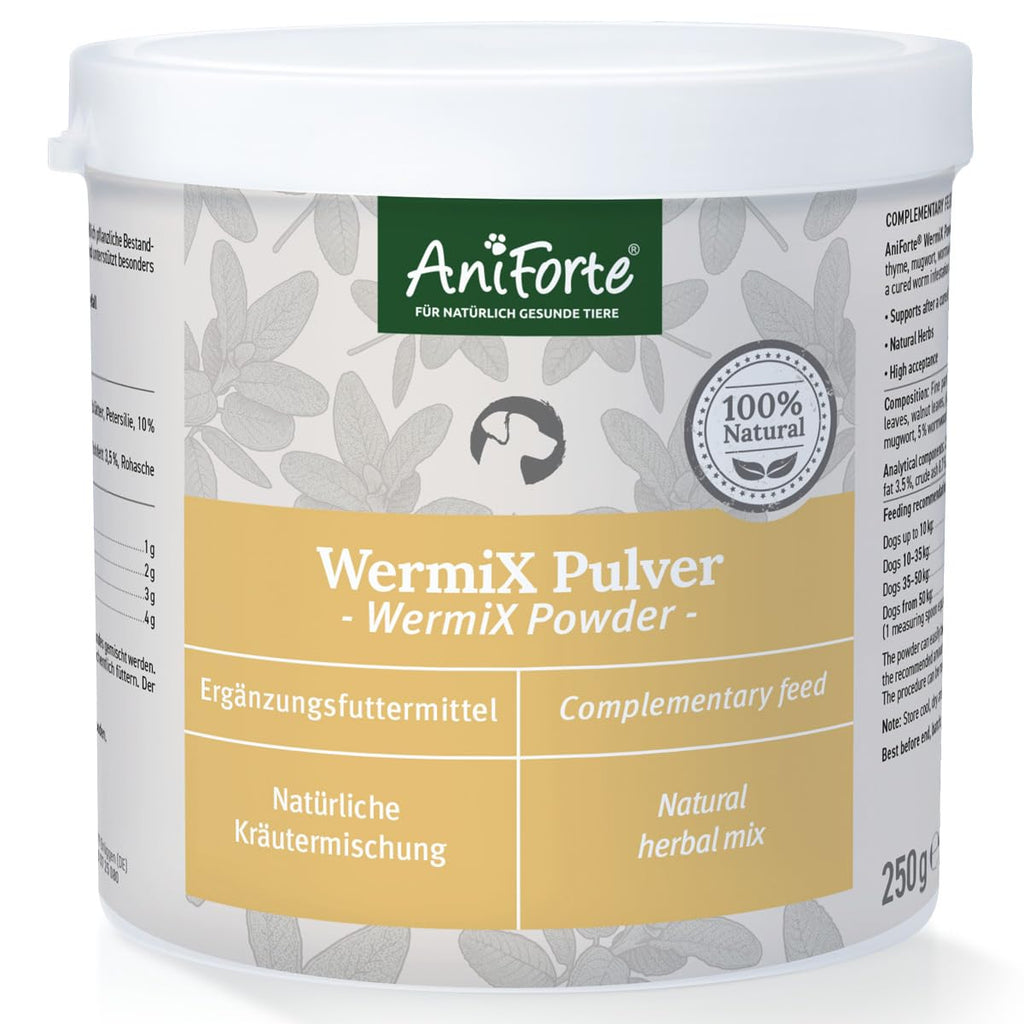 AniForte WermiX for dogs 250g - Natural herbs, proven alternative for 10 years, support with saponins, bitter substances, thyme, wormwood & sage - PawsPlanet Australia