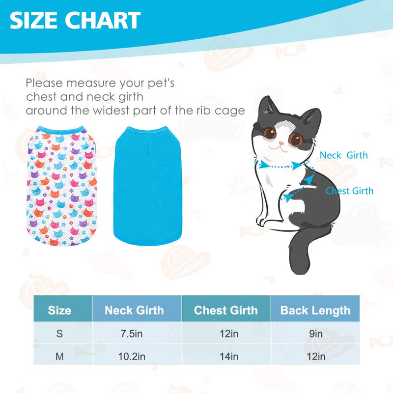 T Shirts for Cats Pet Vest - 2 Pack Soft Comfortable Kitty Appreal Cute Cat Sleeveless Clothes for Kittens Puppies Small - PawsPlanet Australia