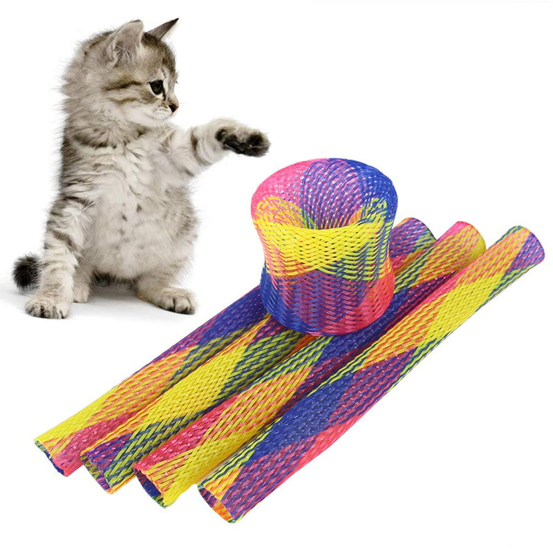 GLOBALDREAM Cat Flexible Tube Toy, 18 Pcs Colorful Spring Cat Toy Nylon Mesh Tube Springs Cat Toys Kitten Nylon Toys for Cat Kitten Pets - PawsPlanet Australia